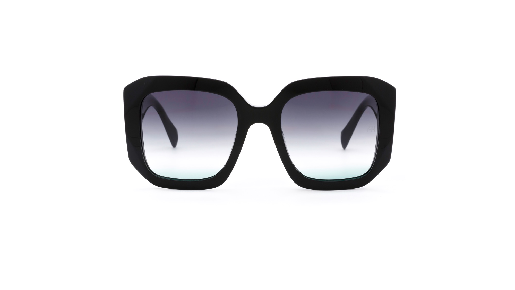 Ana Hickmann Black Square Sunglasses with Silver Chain Link Design Frames Logo Ana Hickmann - AHE479 P01 main image 2