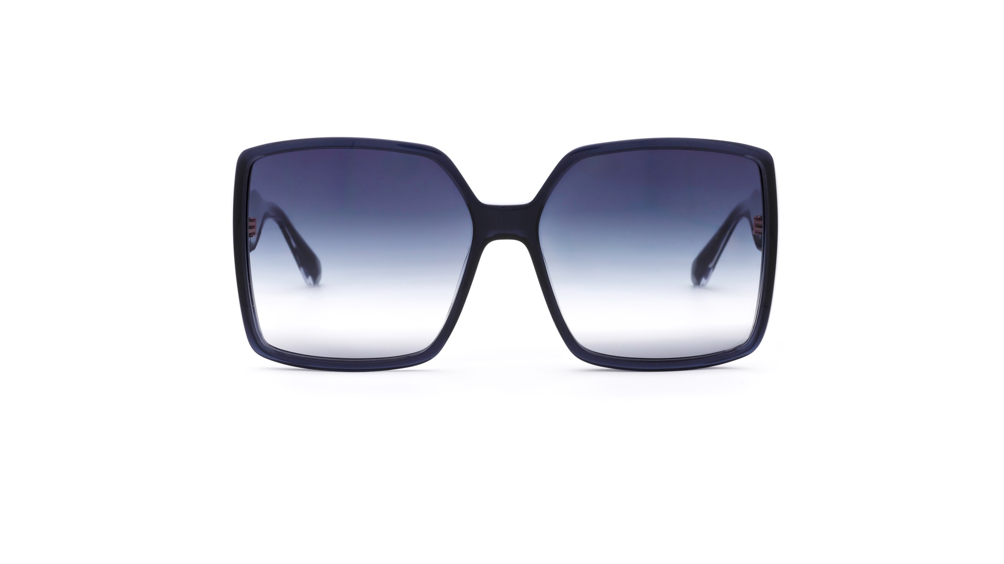 Ana Hickmann Black Square Sunglasses with Silver Chain Link Design Frames Logo Ana Hickmann - AHE479 P01 main image 3